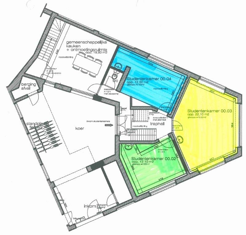 studentenkamers gelijkvloers